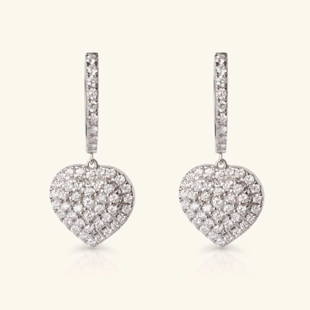 Radiant Love Diamond Heart Hoop Earrings