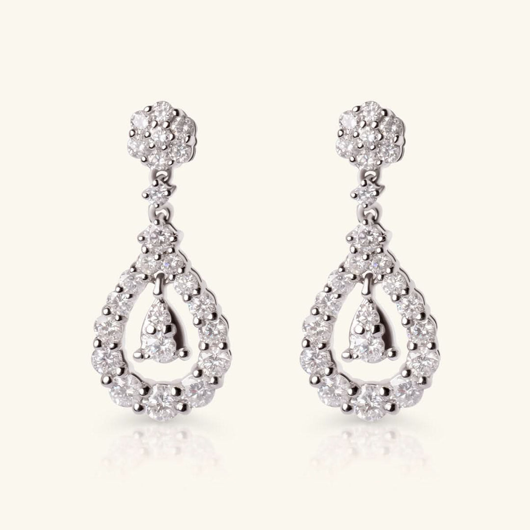 Luxe Teardrop Diamond Dangle Earrings