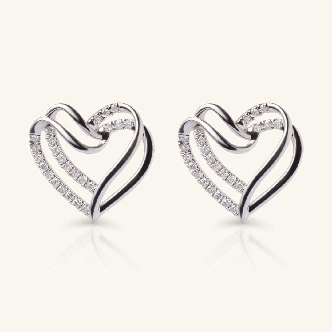 Eternal Love Diamond Heart Earrings