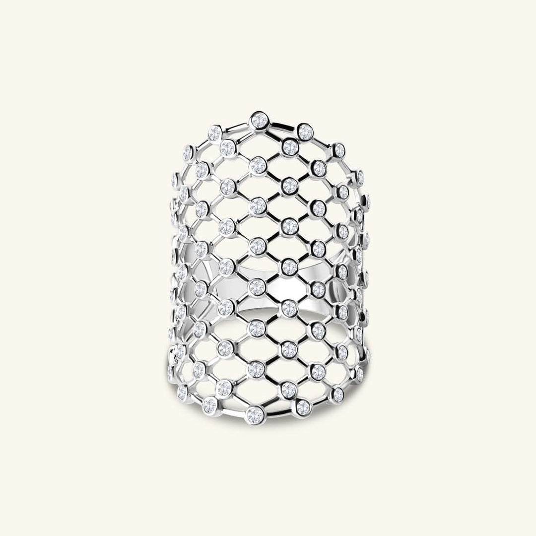 Lattice Diamond Statement Ring