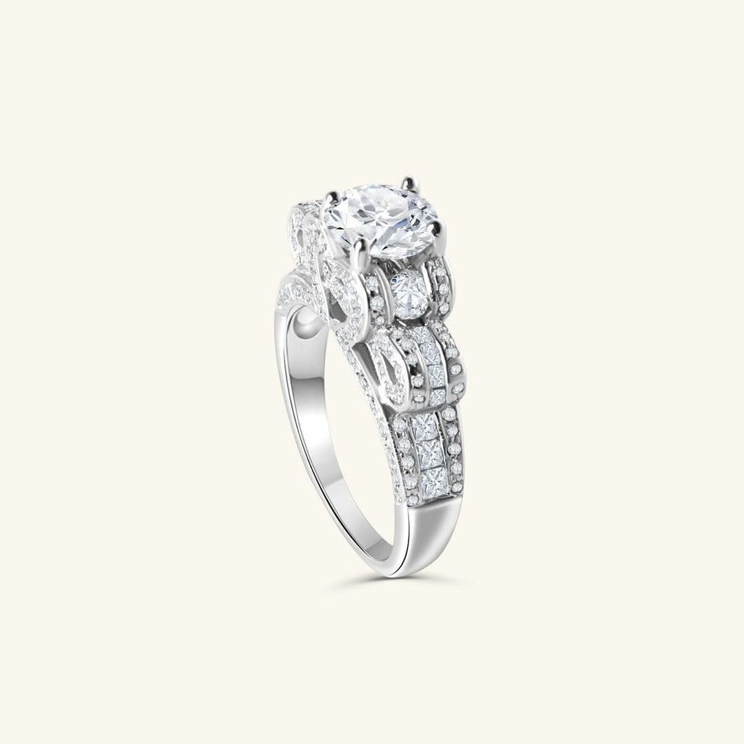Round Brilliant Diamond Ring with Regal Crown