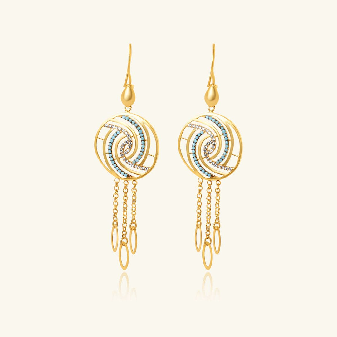 Blue Stone Hanging Earrings