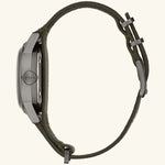 Load image into Gallery viewer, Hack Watch – Black Dial, Green NATO Strap
