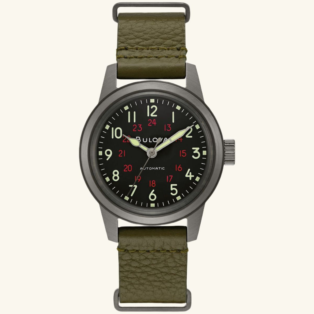 Hack Watch – Black Dial, Green NATO Strap