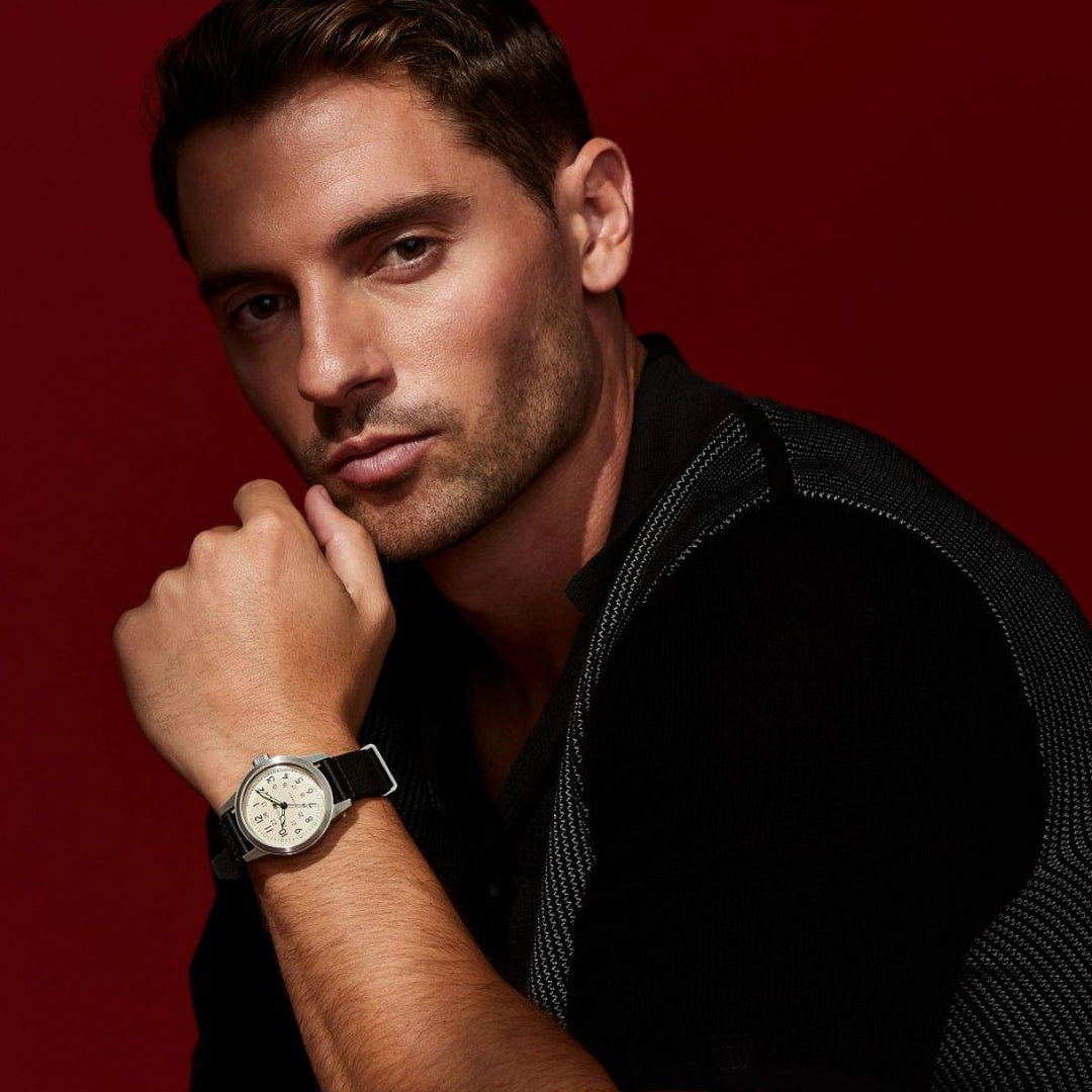 Hack Watch – Ivory Dial, Black Leather Strap