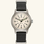 Load image into Gallery viewer, Hack Watch – Ivory Dial, Black Leather Strap
