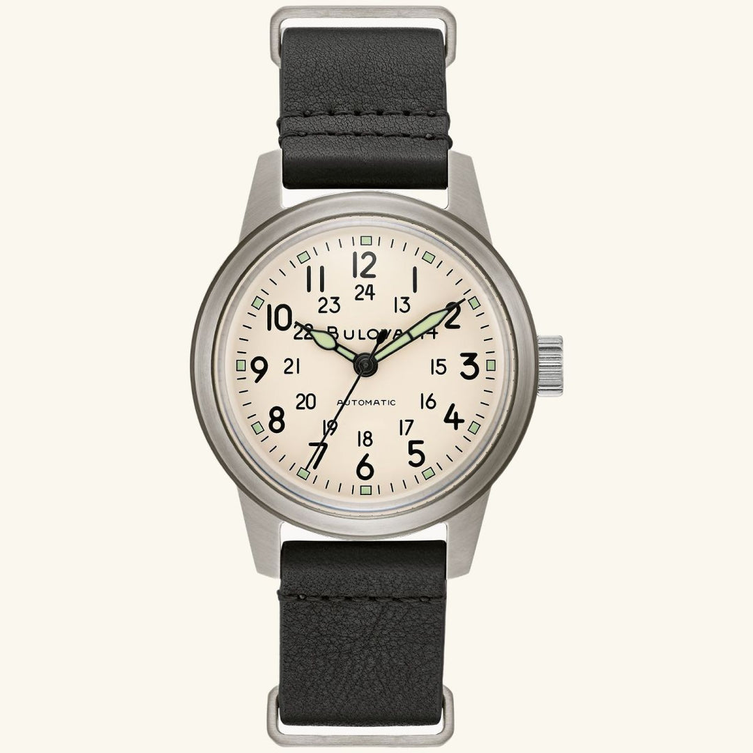 Hack Watch – Ivory Dial, Black Leather Strap