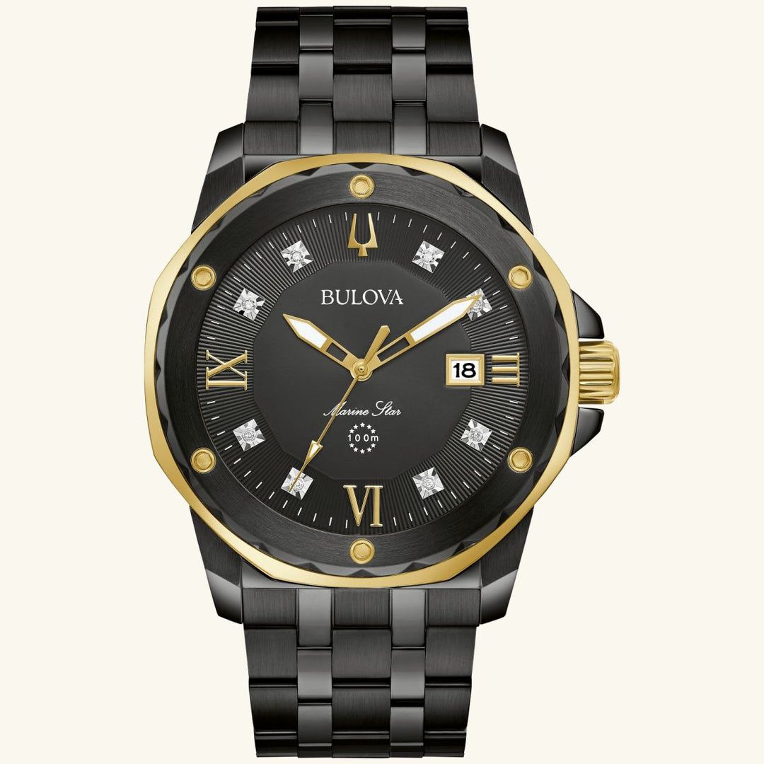 Marine Star Series A, Black Dial with Diamonds