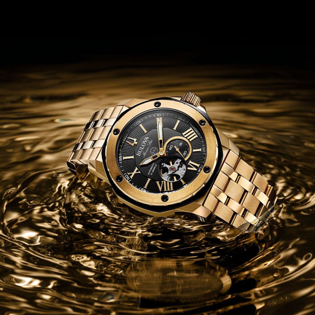 Marine Star Series A, Gold-Tone with Black Dial
