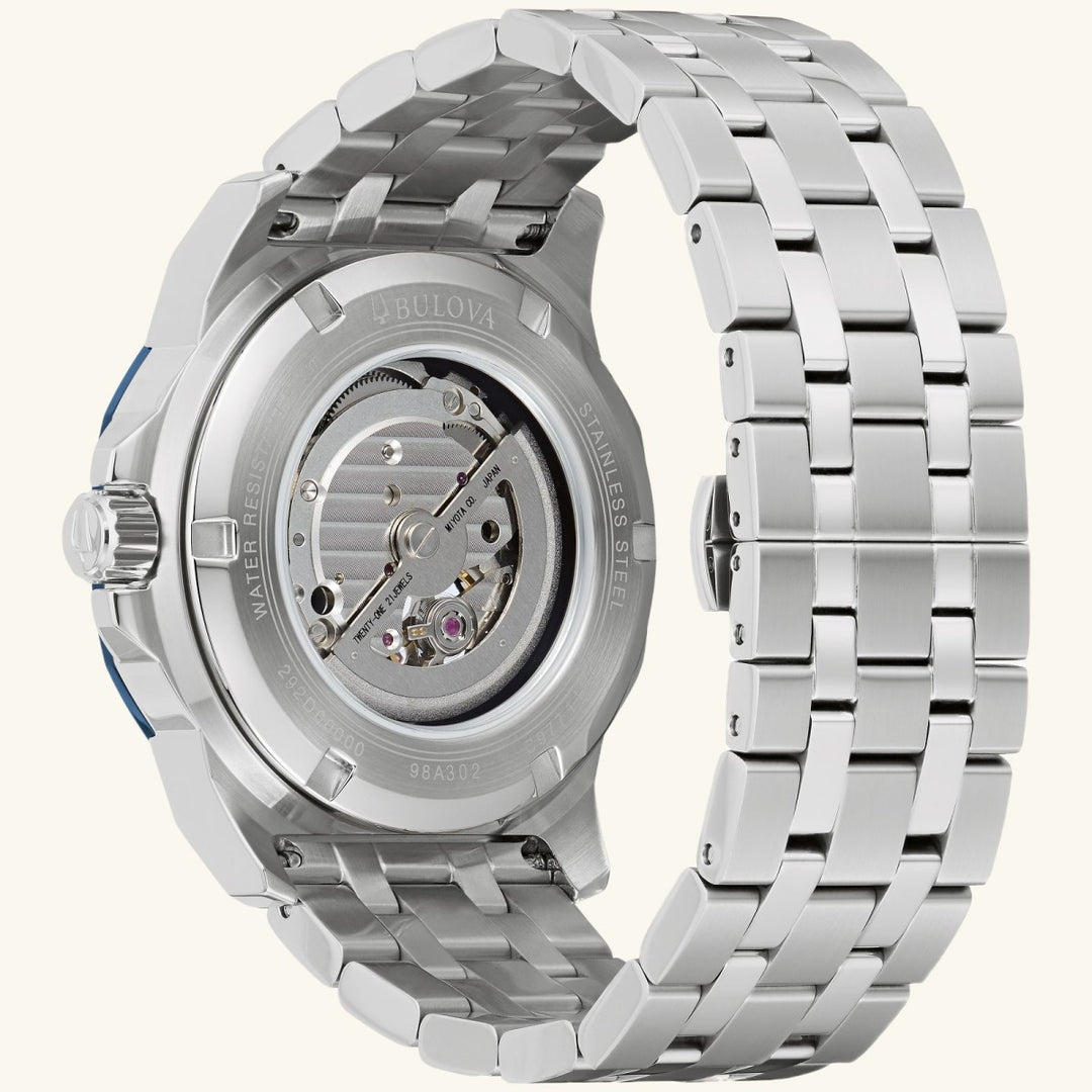 Marine Star Series A – Silver-Tone Bracelet, Blue Dial