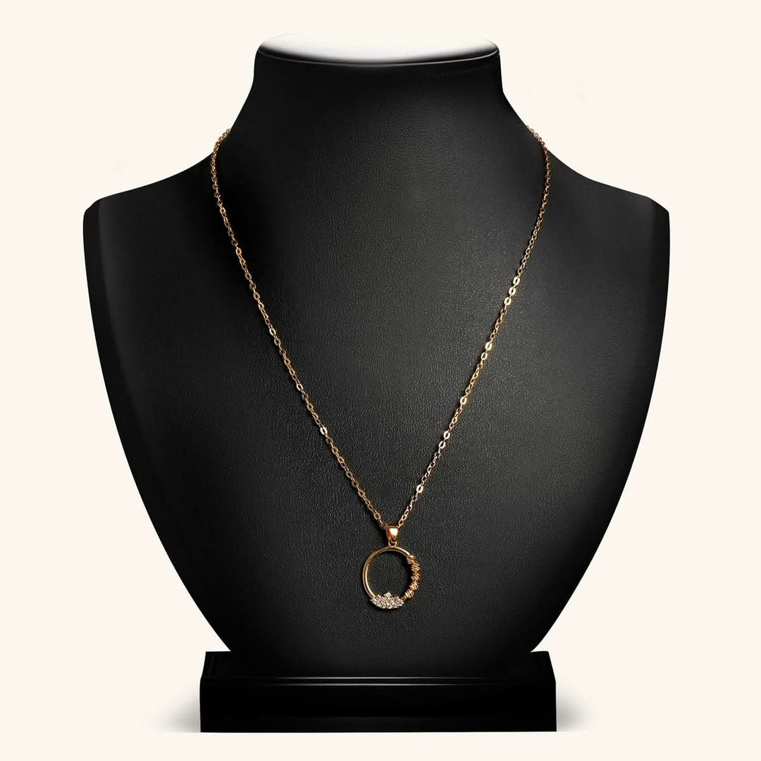 Gold Circle Pendant Necklace
