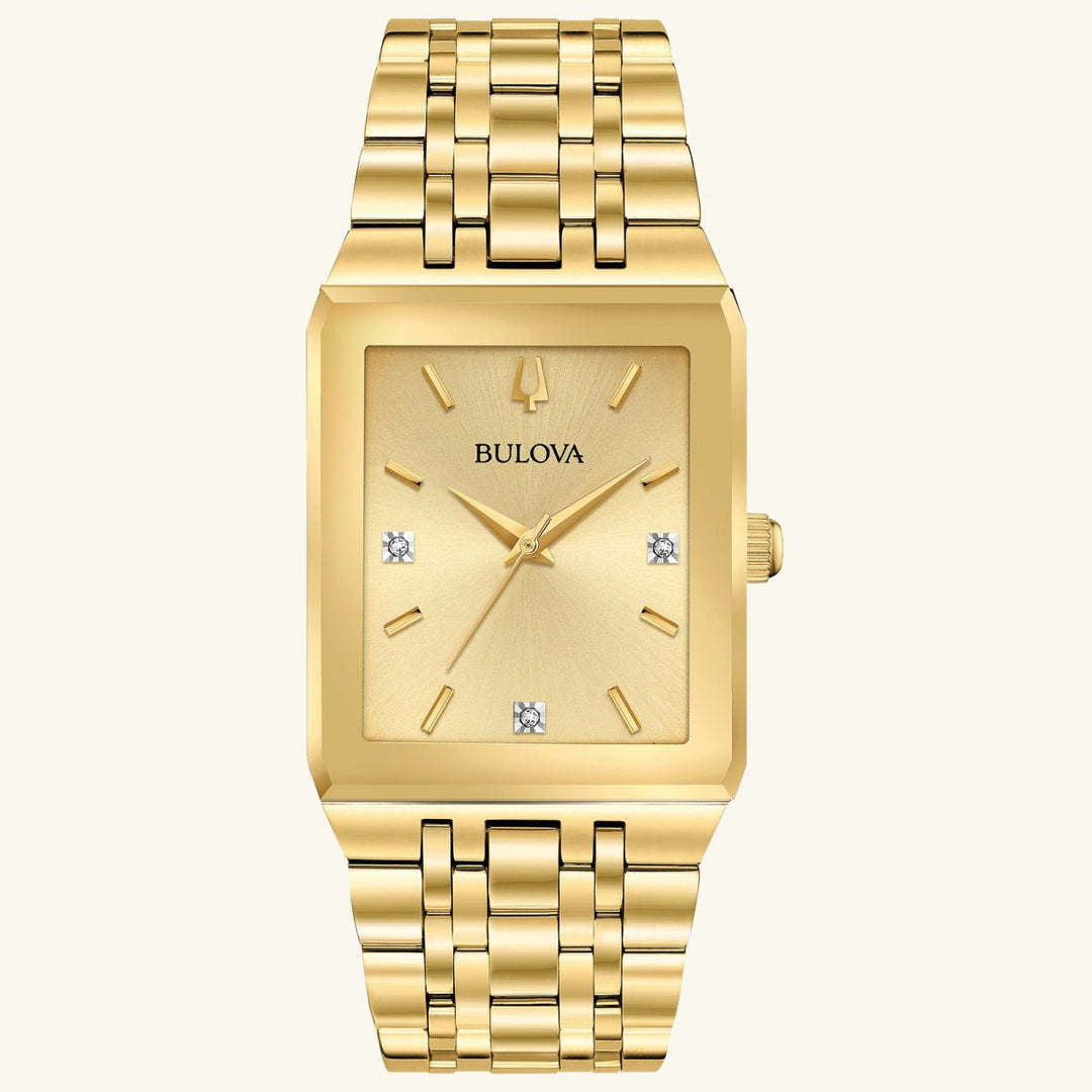 Quadra, Champagne Dial with 3 Diamonds