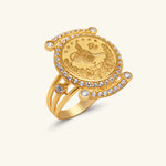 Load image into Gallery viewer, Turkish Coin Design Gold Ring
