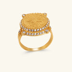 Load image into Gallery viewer, Turkish Coin Design Gold Ring
