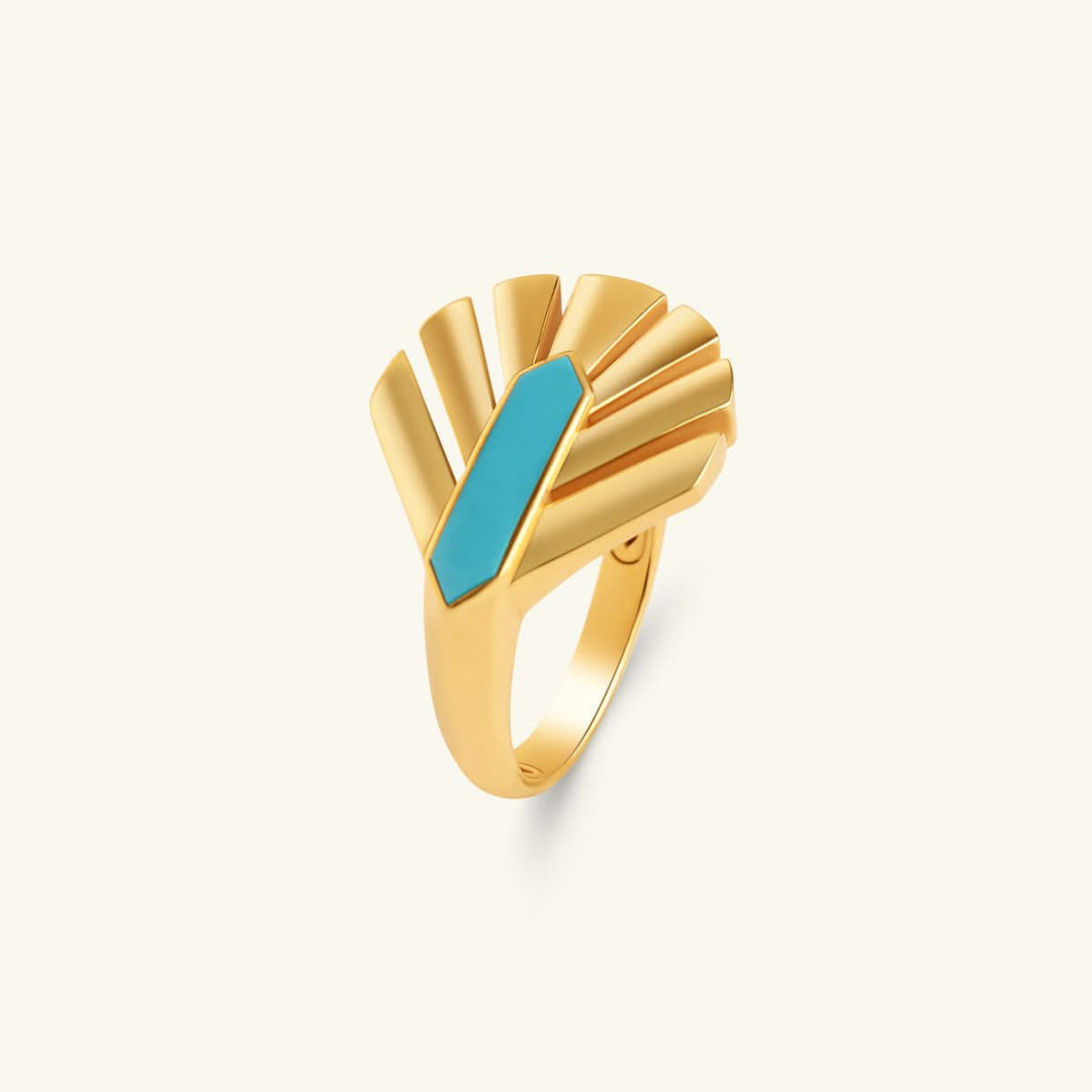 Turquoise Radiance Fan Ring