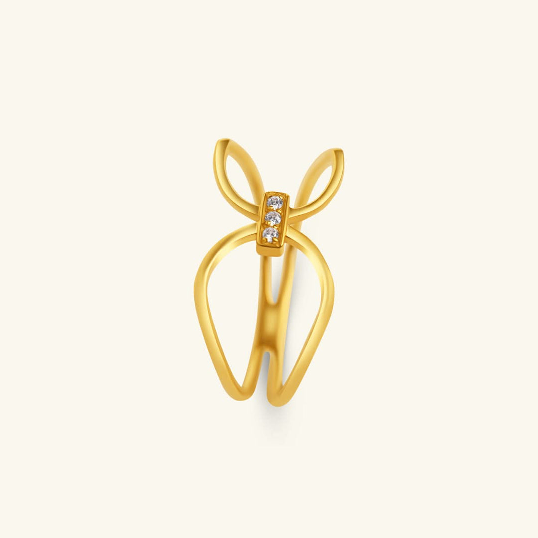 Dainty Bow Diamond Ring