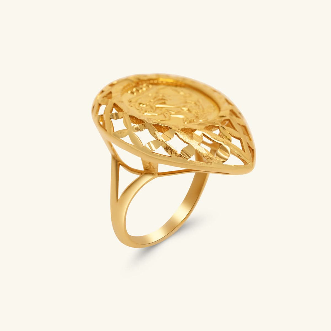 English Coin Design Ring
