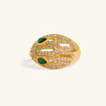 Load image into Gallery viewer, Emerald Gaze Serpent Ring
