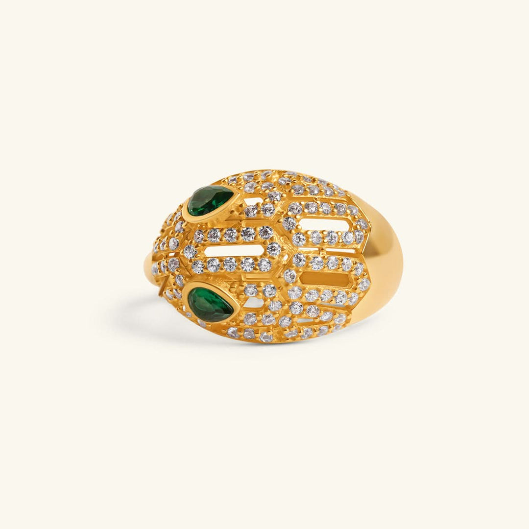 Emerald Gaze Serpent Ring