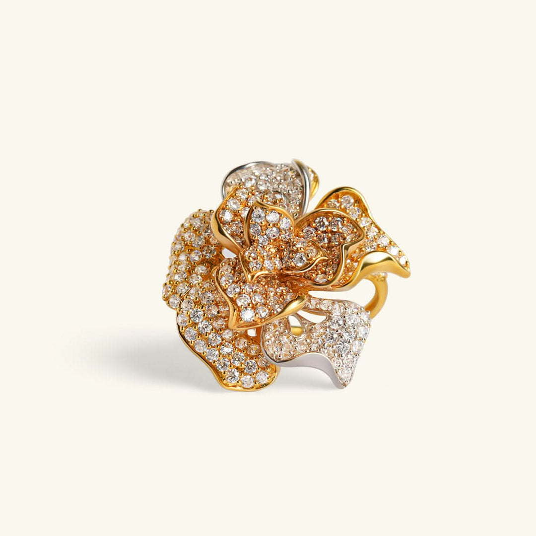Two-Tone Flower Ring