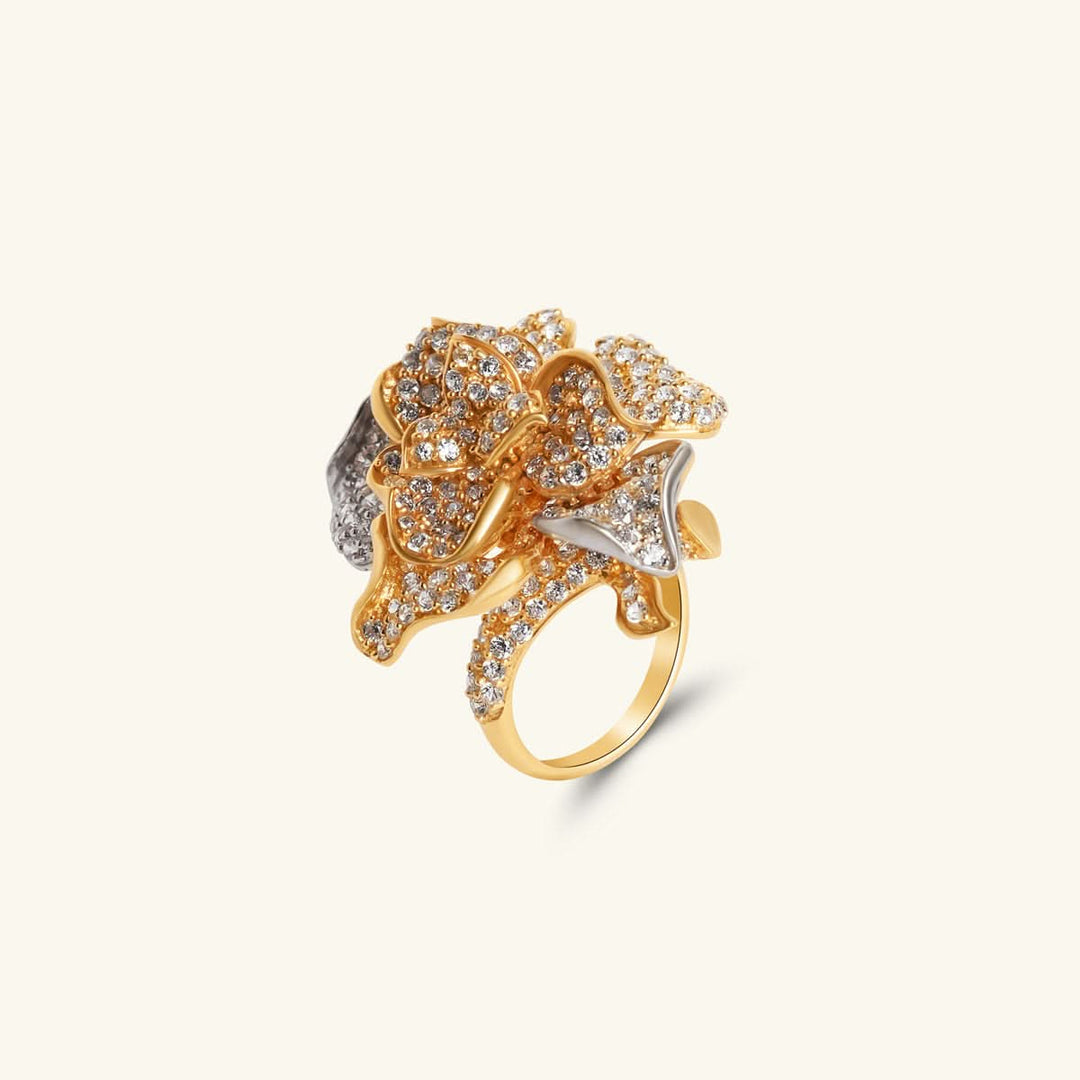 Two-Tone Flower Ring
