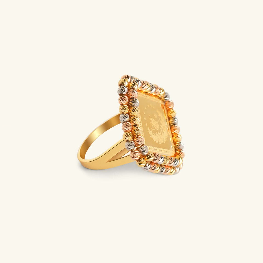 Three-Tone Turkish Coin Ring
