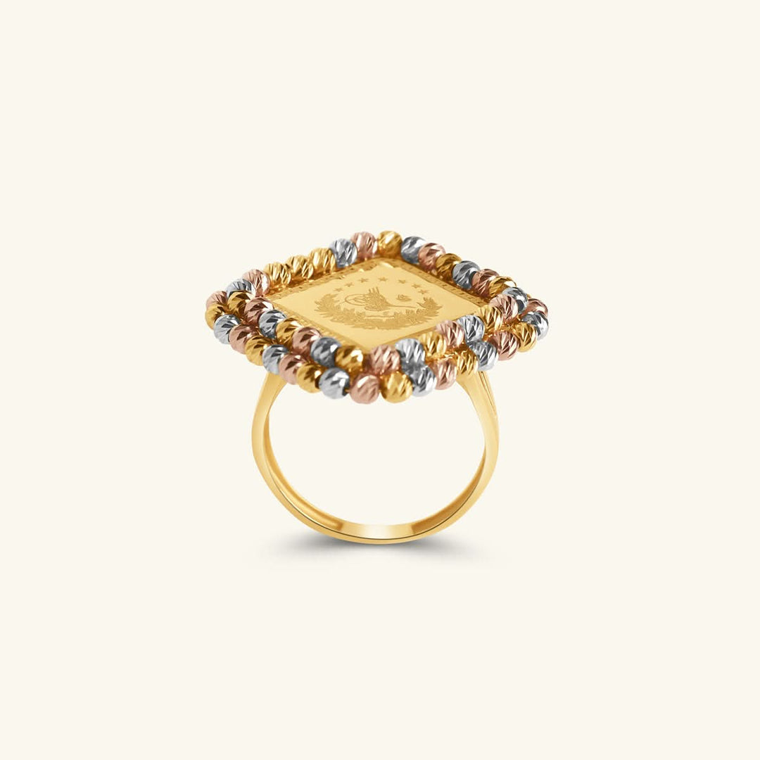Three-Tone Turkish Coin Ring
