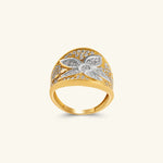 Load image into Gallery viewer, Elegant Flower Ring Two Tone

