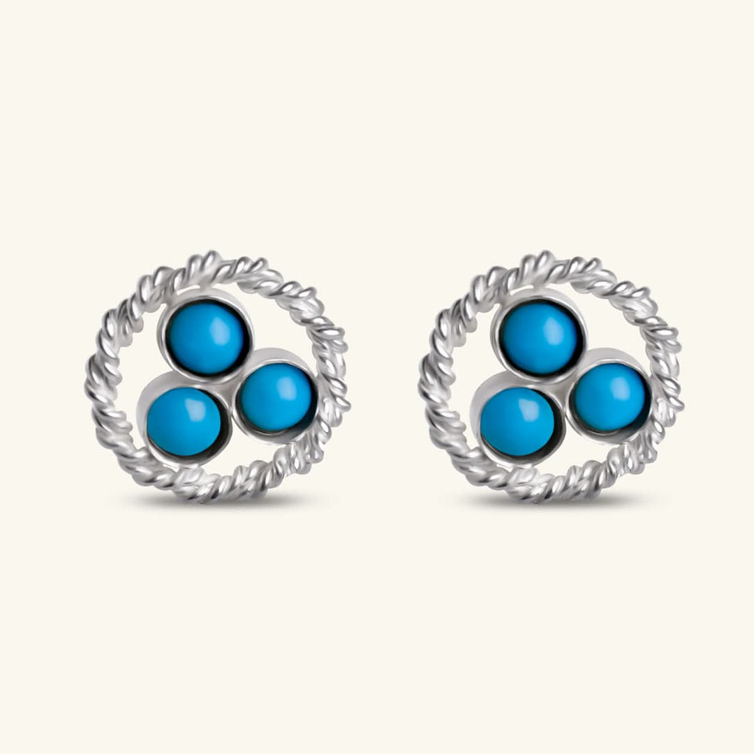 Turquoise Trio Rope Studs