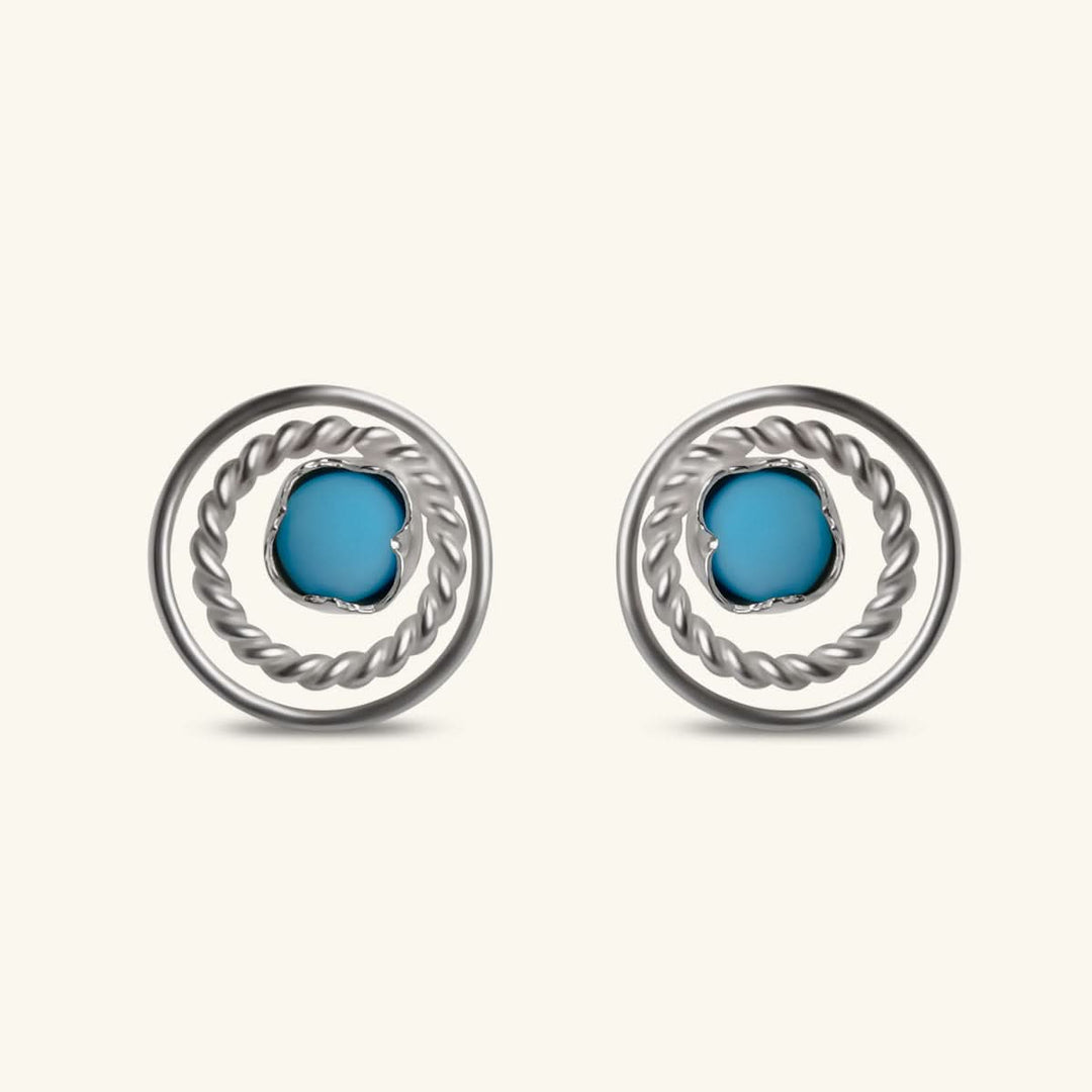 Turquoise Twisted Halo Stud Earrings