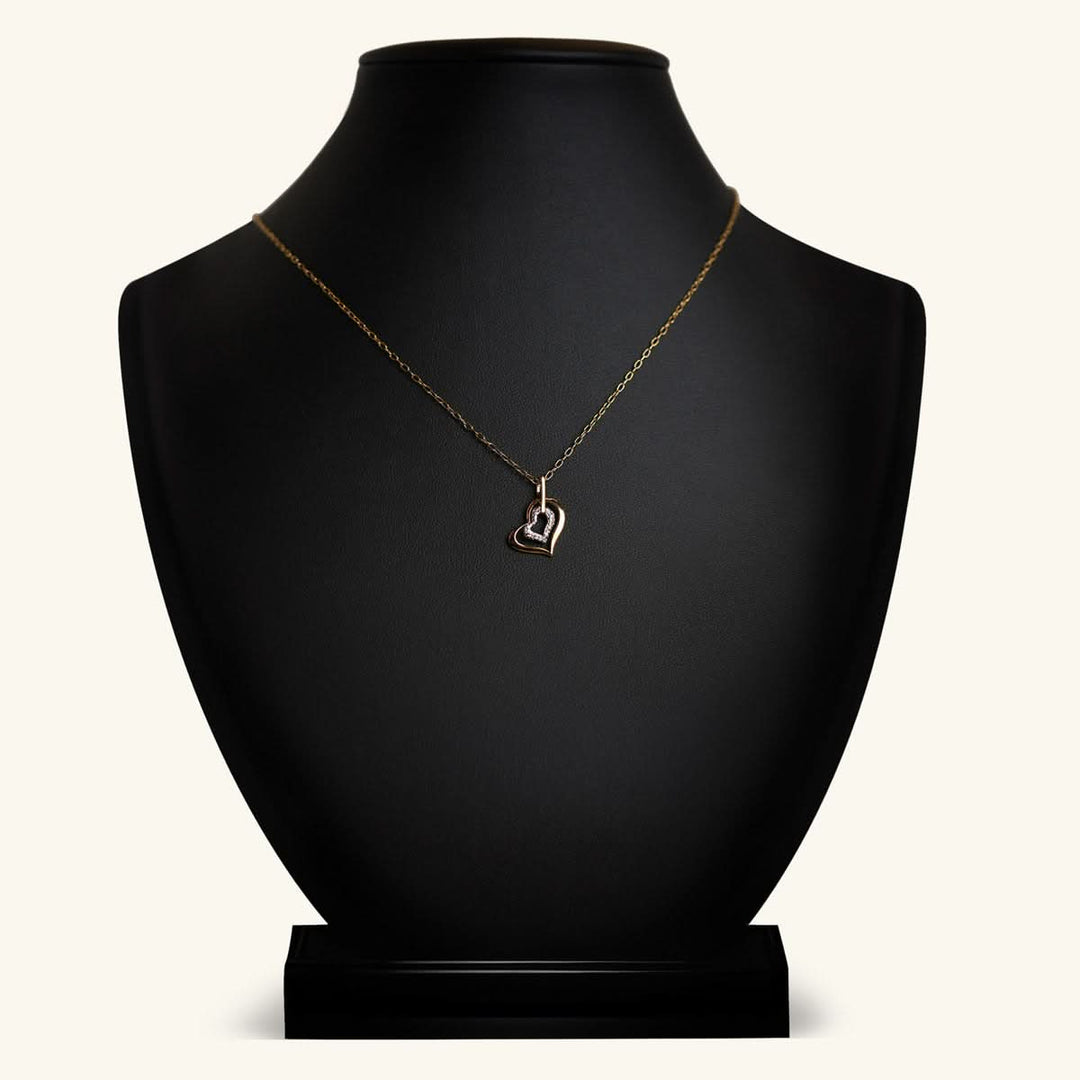 Gold Dipped Double Heart Necklace