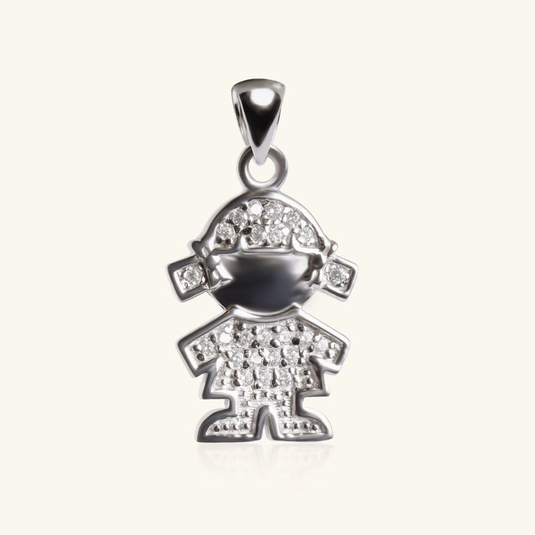Sparkling Silver Girl Pendant