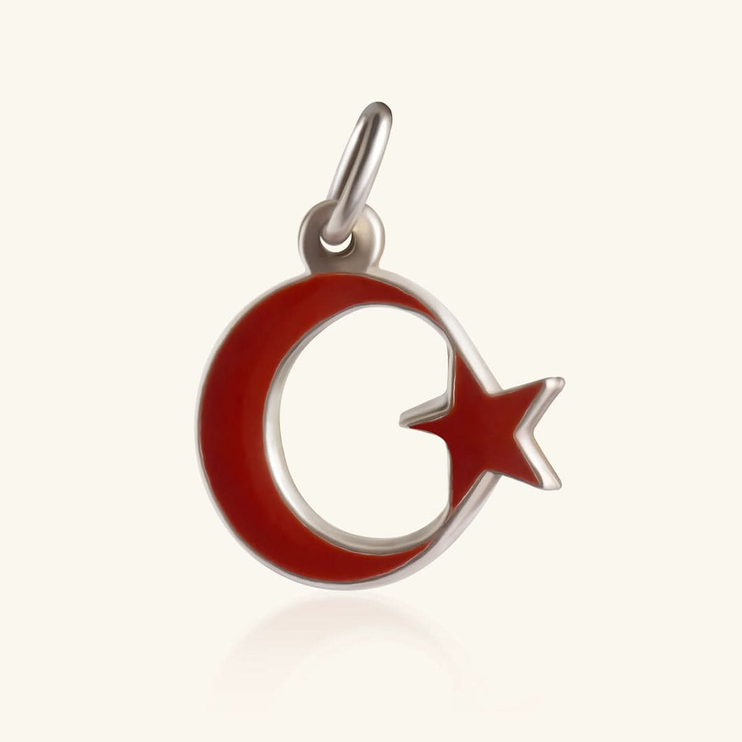Red Crescent Star Charm