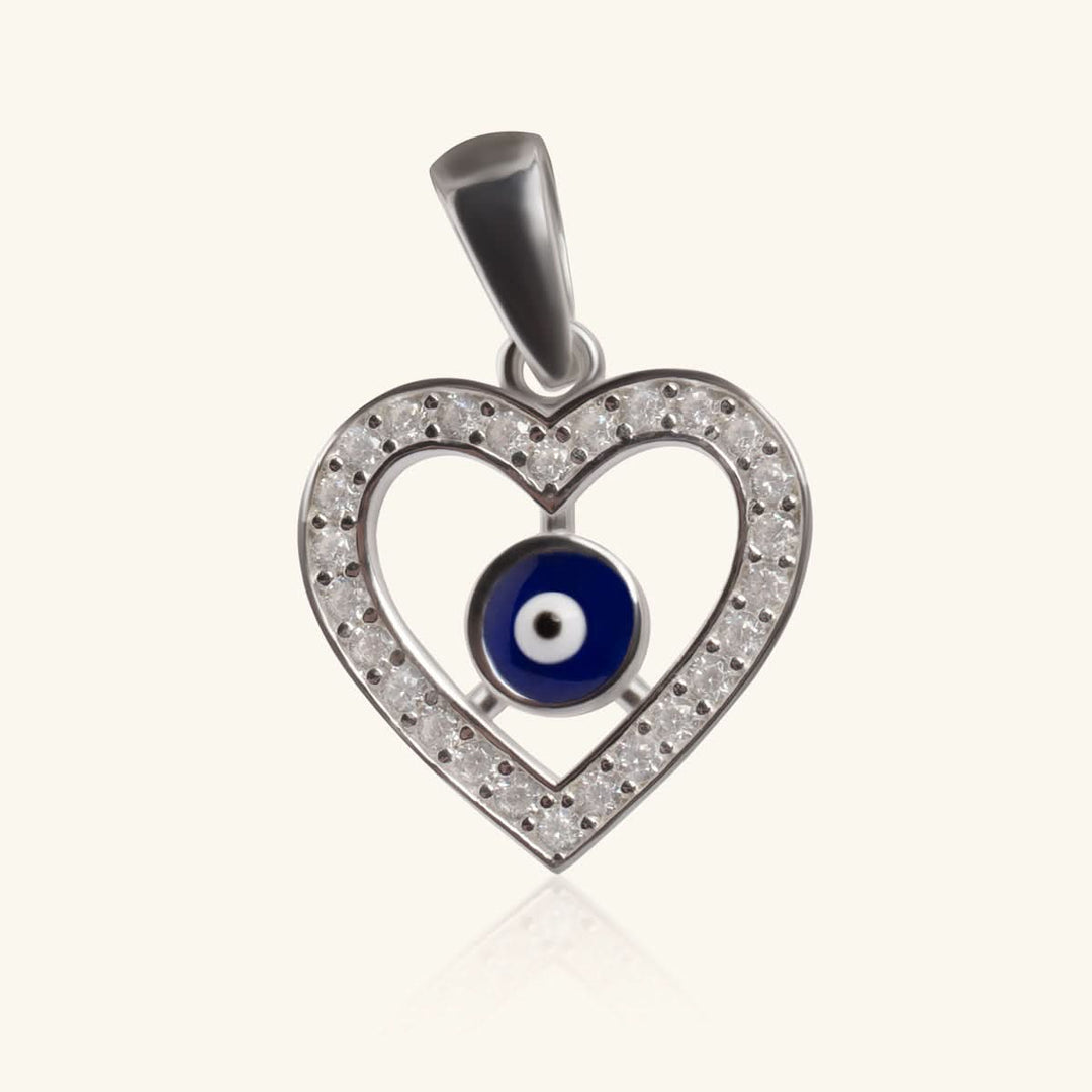Evil Eye Heart Pendant