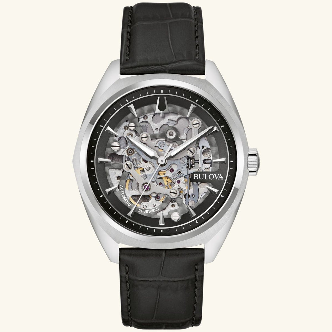 Surveyor – Skeleton Dial, Black Leather
