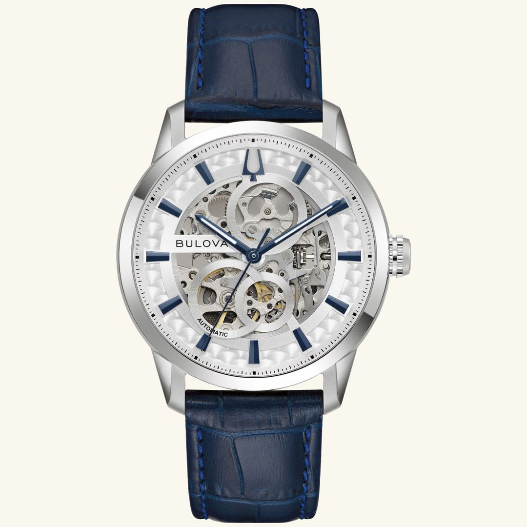 Sutton - Silver Dial and Blue Leather Strap