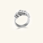 Load image into Gallery viewer, Men’s 10K Triple Bar Diamond Signet Ring
