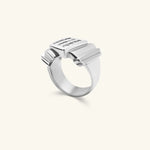 Load image into Gallery viewer, Men’s 10K Triple Bar Diamond Signet Ring
