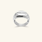 Load image into Gallery viewer, Men’s 14K White Gold Black Onyx &amp; Diamond Signet Ring
