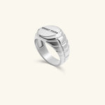 Load image into Gallery viewer, Men’s 14K White Gold Black Onyx &amp; Diamond Signet Ring
