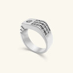 Load image into Gallery viewer, Men’s 14K White Gold Diamond Bar Signet Ring
