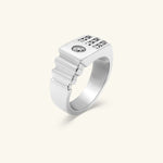 Load image into Gallery viewer, Men’s 14K White Gold Diamond Bar Signet Ring
