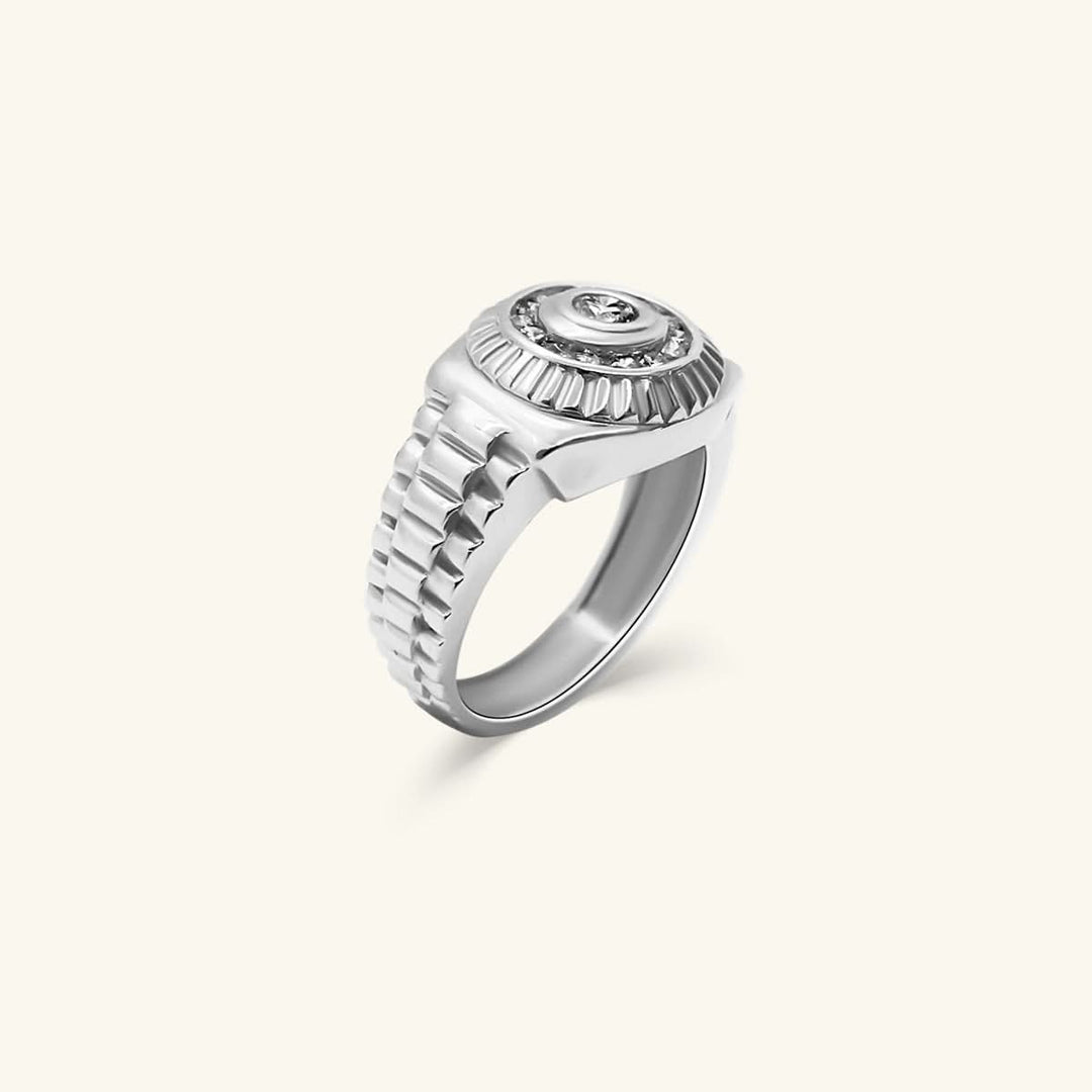 Men’s 14K White Gold Diamond Cluster Ring