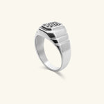 Load image into Gallery viewer, Men’s 14K White Gold Pavé Diamond Signet Ring
