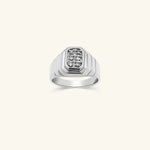 Load image into Gallery viewer, Men’s 14K White Gold Pavé Diamond Signet Ring
