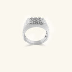 Load image into Gallery viewer, Men’s 14K White Gold Rectangular Pavé Diamond Signet Ring
