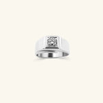 Load image into Gallery viewer, Men’s 14K White Gold Single Diamond Wide Band Ring
