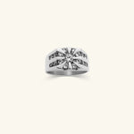 Load image into Gallery viewer, Men’s 10K White Gold Starburst Diamond Statement Ring
