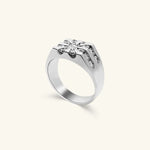 Load image into Gallery viewer, Men’s 10K White Gold Starburst Diamond Statement Ring
