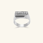 Load image into Gallery viewer, Men’s 14K White Gold Triple Row Diamond Band Ring
